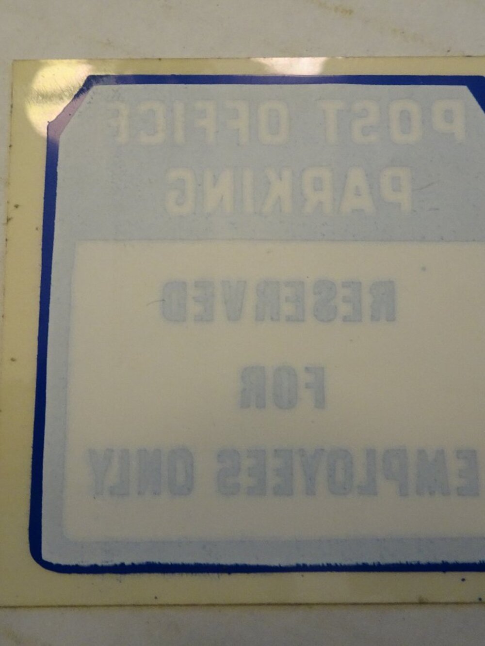 Sticker/Decal - Post Office Parking - Reserved for Employees Only - Small Vinyl